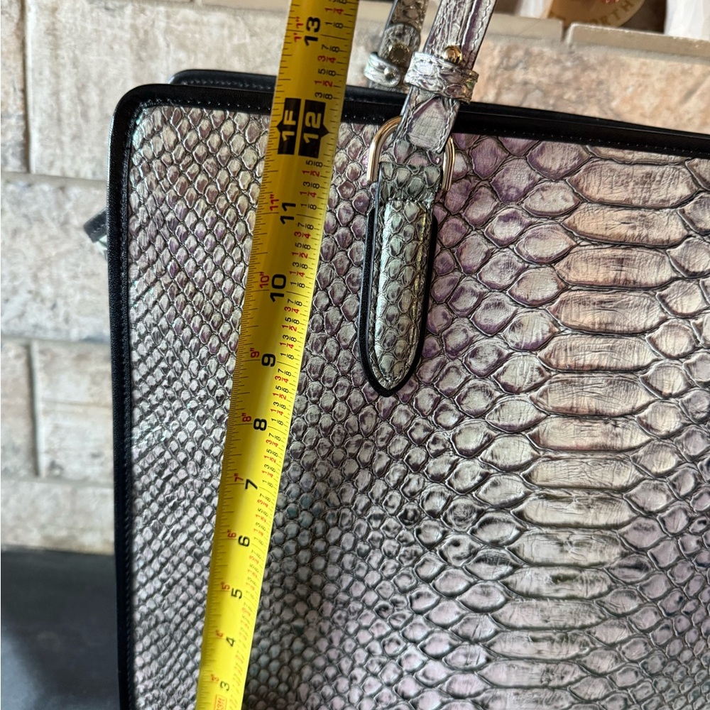 Brahmin Mullberry Potion Elegant Snakeskin Patterned Tote Bag - Picture 4 of 7
